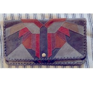 Vintage Leather Southwestern Clutch Handbag